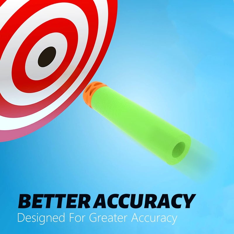 EKIND 100 Pcs Waffles Darts Refill Pack Foam Bullet Compatible for NERF N-Strike Series Blaster (Green) - Image 4